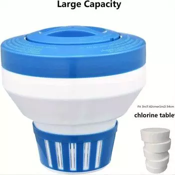 Новая утолщенная 7-дюймовая плавающая таблетка, синяя, пластиковая, плавающая чашка для таблеток, бассейн, автоматическое дозирующее устройство синий