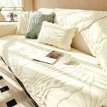 Новая утолщенная теплая подушка для дивана, зимняя короткая плюшевая подушка, чехол для дивана, простой нескользящий полный чехол 70*70cm