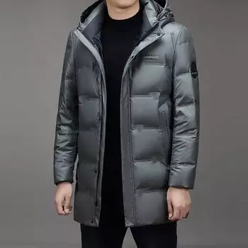 Новая утолщенная теплая водонепроницаемая повседневная куртка средней и длинной длины с капюшоном M