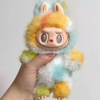 Новая V5.0 Labubu 5-го поколения Плюшевая игрушка-брелок, аксессуары для сумки, украшение для автомобильного кондиционера, трендовая фигурка, подарок, коллекционный предмет для девочек 17CM разноцветный