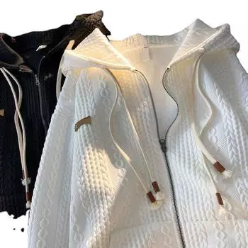 Новая вафельная куртка в американском стиле, верхняя одежда, ленивый стиль, нишевая модная брендовая куртка на молнии в японском стиле M