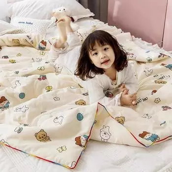 Новая вафельная пряжа, хлопковое детское летнее одеяло, двухслойная пряжа, воздухопроницаемый чехол 120x150cm