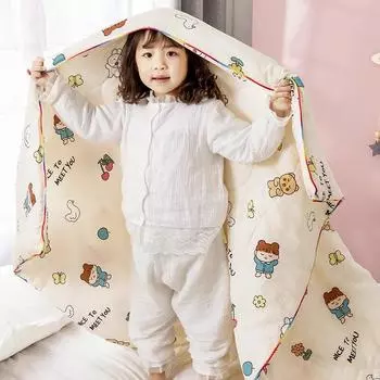 Новая вафельная пряжа, хлопковое детское летнее одеяло, двухслойная пряжа, воздухопроницаемый чехол 120x150cm