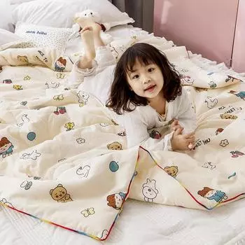 Новая вафельная пряжа, хлопковое детское летнее одеяло, двухслойная пряжа, воздухопроницаемый чехол 120x150cm