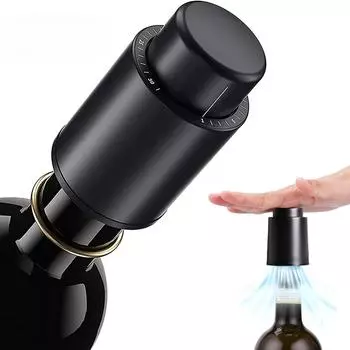 Новая вакуумная пробка для бутылки вина, герметичная, для хранения, вакуумная пробка для вина с эффектом памяти, нажимная, барные инструменты, винная пробка черного цвета