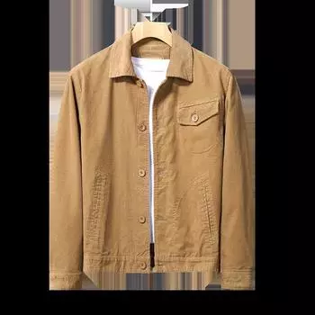 Новая вельветовая куртка мужская весна и осень хлопковая повседневная ретро трендовая универсальная мужская осенняя куртка с лацканами M