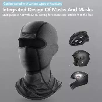 Новая велосипедная маска Ice Silk, балаклава, защитная маска от ультрафиолета, мотоциклетный шлем, быстросохнущая полнолицевая маска Ice Silk для активного отдыха, размер L чёрный
