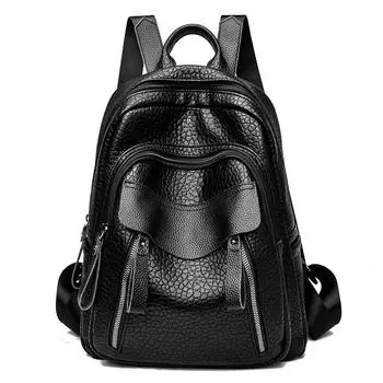 Новая версия мягкого кожаного женского рюкзака для женщин, новый стиль, чистый мягкий кожаный рюкзак большой вместимости, школьный ранец для студентов, женская сумка