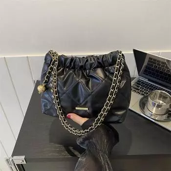 Новая весенне-летняя сумка-ведро Diamond Chain Bag, популярная сумка-ведро на одно плечо для женщин