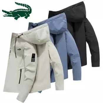 Новая весенне-осенняя брендовая мужская ветрозащитная куртка на молнии, повседневная бейсбольная куртка высокого качества с капюшоном, спортивная куртка на открытом воздухе L