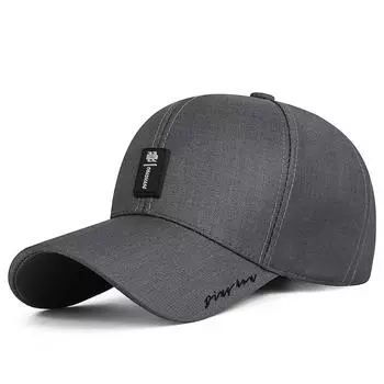 Новая весенне-осенняя деловая шляпа, мужская бейсболка с офсетной печатью и кожаной этикеткой, для мужчин среднего и пожилого возраста серый