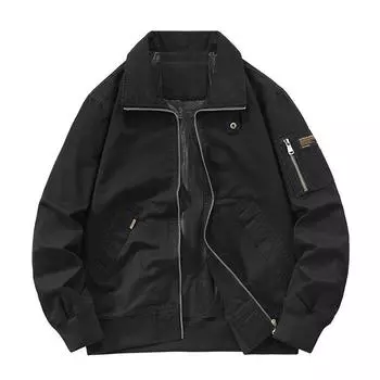 Новая весенне-осенняя хлопковая куртка с лацканами, мужская ретро-повседневная, инструментальная, высококачественная свободная куртка для летного костюма M