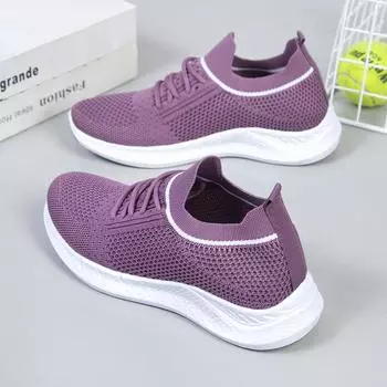 Новая весенне-осенняя модная женская спортивная обувь, женские повседневные кроссовки на мягкой подошве с дышащей сеткой 36 чёрный