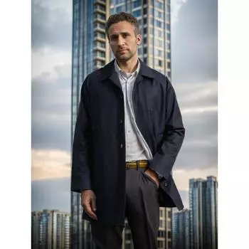 Новая весенне-осенняя однотонная ветровка с длинными рукавами, мужская облегающая однобортная повседневная куртка с лацканами S