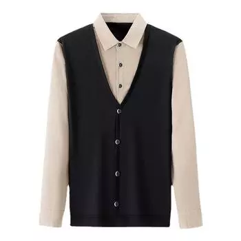 Новая весенне-осенняя праздничная рубашка из двух частей с лацканами в деловом стиле, универсальная повседневная рубашка для мужчин среднего возраста M