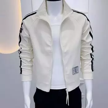 Новая весенне-осенняя тонкая приталенная цветная куртка мужская повседневная универсальная верхняя одежда куртка с воротником-стойкой M