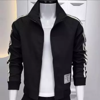 Новая весенне-осенняя тонкая приталенная цветная куртка мужская повседневная универсальная верхняя одежда куртка с воротником-стойкой M