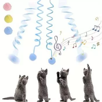 Новая весенняя игрушка-дразнилка для кошек из меха кролика с большим шариком, выдвижная эластичная веревка, самоуморительная подвесная игрушка для кошек 1PCS жёлтый