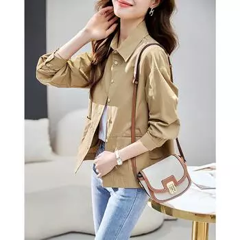 Новая весенняя куртка-рубашка в стиле кэжуал и универсального дизайна S