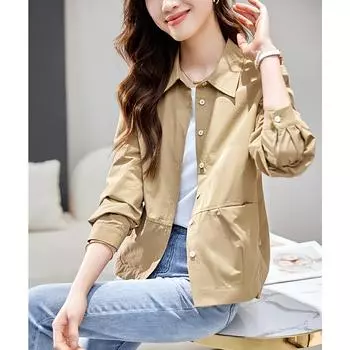 Новая весенняя куртка-рубашка в стиле кэжуал и универсального дизайна S