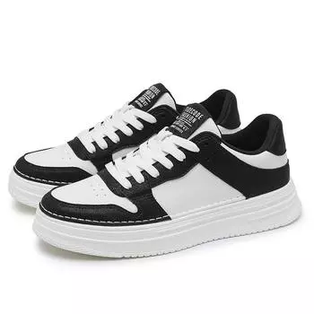 Новая весенняя мужская обувь Дышащая обувь Универсальная платформа Белые туфли Спортивные и досуговые туфли на плоской подошве Модная обувь 39