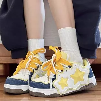 Новая весенняя повседневная обувь, женская обувь, трендовая дышащая обувь, студенческие кроссовки 35 жёлтый