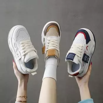 Новая весенняя студенческая универсальная повседневная обувь Ins Trendy Shoes Platform Fashion Board Shoes 35 бежевый