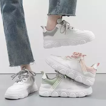 Новая весенняя женская обувь. Новая спортивная обувь. Универсальные маленькие белые туфли. Студенческие сетчатые красные туфли. 35 зелёный