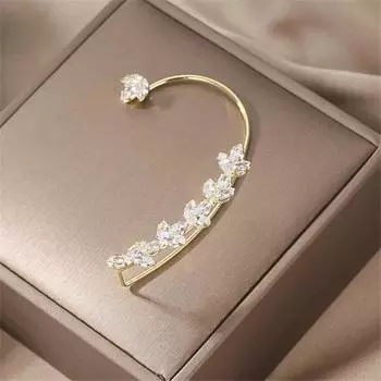 Новая вешалка для ушей с цветком циркона для женщин без отверстий для ушей зажим для ушей вечерние ювелирные изделия в подарок