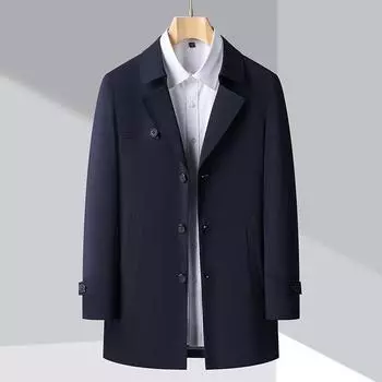 Новая ветровка из шелка mulberry средней длины для мужчин, весна-осень, большой размер, деловая повседневная куртка для пап среднего возраста 170