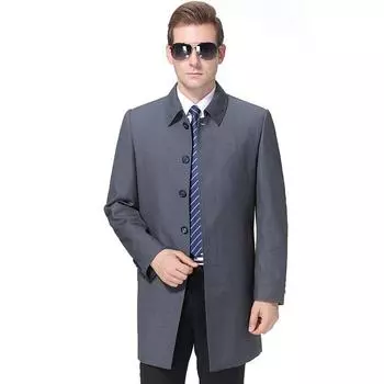 Новая ветровка мужская средней длины из шелка тутового дерева на весну и осень повседневная куртка для пап среднего возраста 170