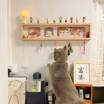 Новая входная дверь стеллаж для хранения вещей креативный крючок для ключей настенный ящик для хранения в виде симпатичного кота без перфорации декоративная роспись