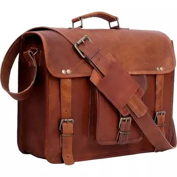 Новая винтажная кожаная сумка для ноутбука 15 Messenger портфель через плечо сумка-портфель через плечо