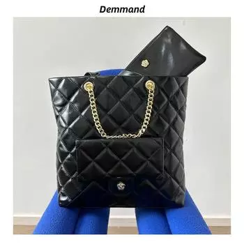 Новая винтажная маленькая ароматная стильная вертикальная сумка-тоут большой емкости кожаная сумка на одно плечо для женщин 28x9x29cm бездна