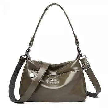 Новая винтажная роскошная женская сумка, однотонные модные сумки, сумки на ремне, высококачественные сумки из масляной кожи, сумка-кошелек