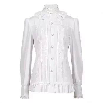 Новая винтажная рубашка женская плиссированная готическая винтажная с длинным рукавом модель XS