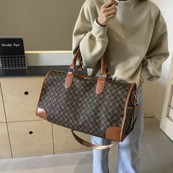 Новая вместительная дорожная сумка 2024 года, повседневная и модная, переносная диагональная сумка для путешествий на короткие расстояния для мужчин и женщин чёрный