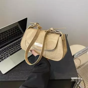 Новая вместительная летняя модная сумка подмышкой в иностранном стиле для женщин 2024 года, новая простая повседневная однотонная сумка чёрный