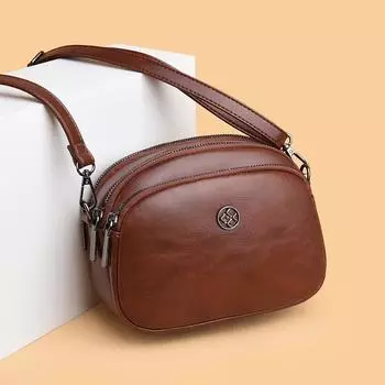 Новая вместительная многослойная простая и модная женская сумка, универсальная маленькая круглая сумка, сумка через плечо на одно плечо