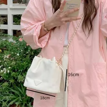 Новая вместительная сумка через плечо, модная диагональная сумка-ведро, повседневная женская сумка, высококачественная сумка-ведро с цепочкой