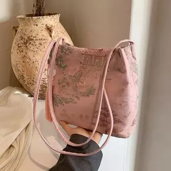 Новая вместительная сумка через плечо в китайском стиле в иностранном стиле, женская новая летняя модная сумка-тоут с вышивкой