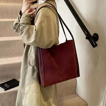Новая вместительная женская сумка осень-зима универсальная ретро сумка-ведро популярная сумка-тоут для поездок на работу