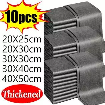 Новая волшебная ткань, утолщенные чистящие салфетки без следов, многоразовые тряпки из микрофибры для окон автомобиля, полотенца, бытовые чистящие средства Thickened30x30cm серый