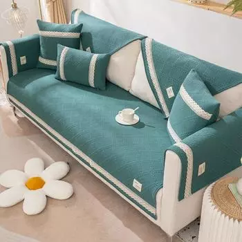 Новая воздушная хлопковая диванная подушка на четыре сезона, универсальная простая современная нескользящая однотонная подушка, чехол для дивана, тканевый чехол 70*70cm