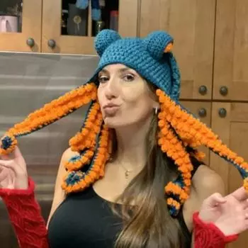 Новая вязаная крючком клоунская шляпа ручной работы, забавная клоунская шляпа, персонализированная модная взрослая шляпа adult 56-59cm