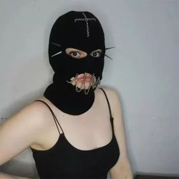 Новая вязаная крючком маска кролика, смешная маска кролика для взрослых с капюшоном adult 57-59cm