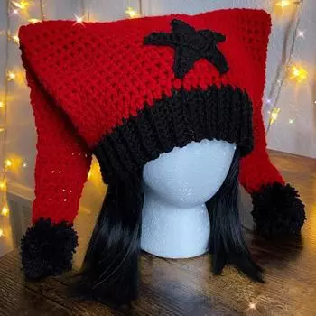 Новая вязаная крючком рожковая коса для вечеринки на Хэллоуин, смешная шляпа для родителей и детей adult 57-59cm