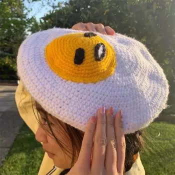 Новая вязаная крючком рожковая коса для вечеринки на Хэллоуин, смешная шляпа для родителей и детей Adult 57-59cm