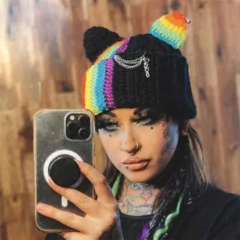 Новая вязаная крючком шапка эльфа, шапка эльфа для родителей и детей, модная рождественская шапка Adult 57-59cm [excluding accessories]