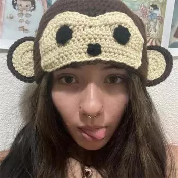 Новая вязаная крючком шапка для носа, плюшевая защитная маска для носа на Хэллоуин Adult 57-59cm